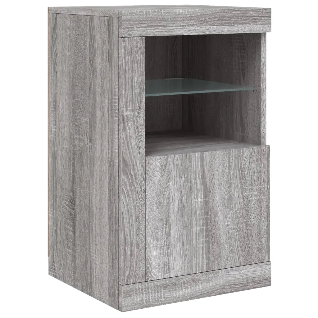 Credenza con Luci LED Grigio Sonoma 123x37x67 cm 3209084