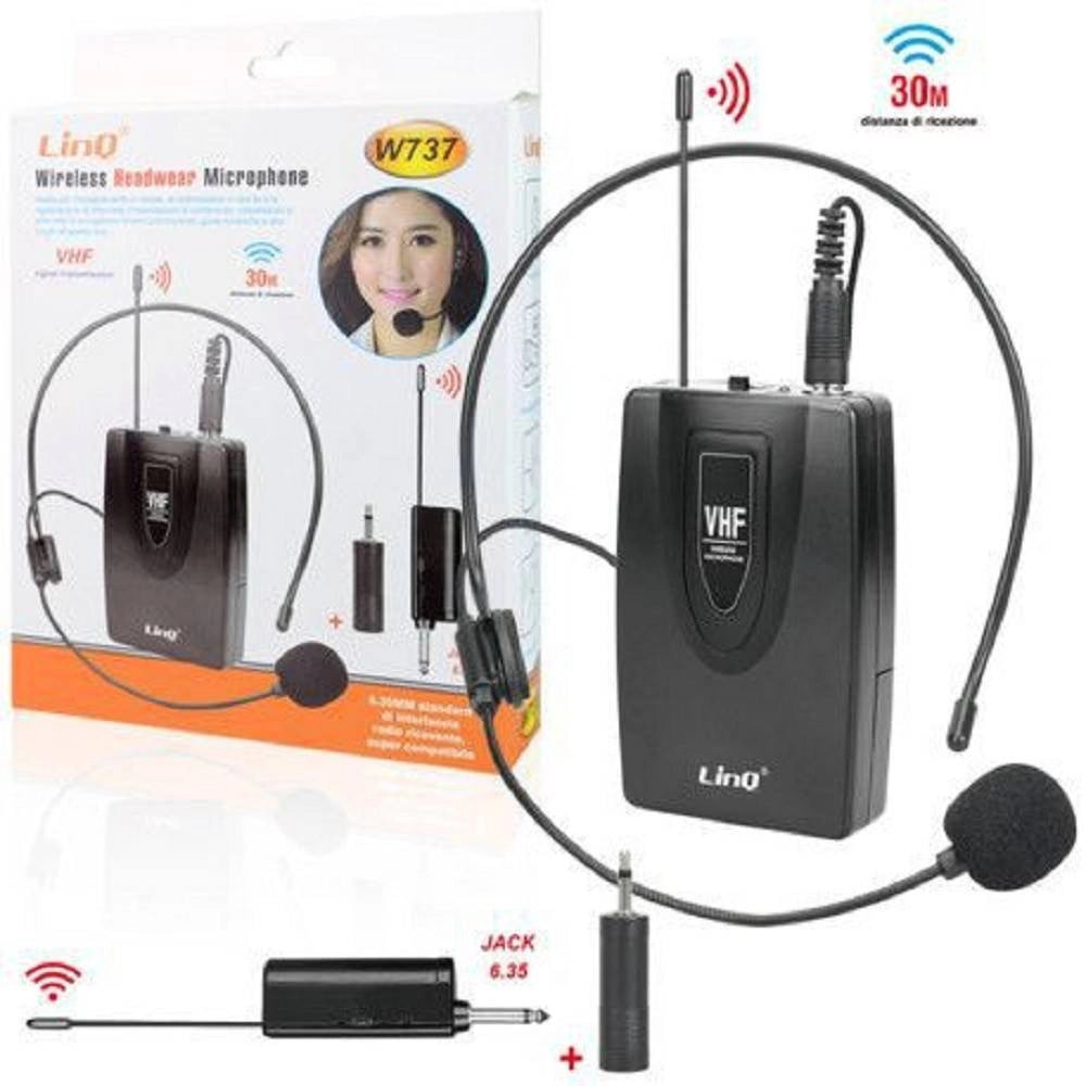 Trade Shop - Amplificatore Vocale Portatile Con Microfono Ad Archetto Wireless Vhf 30mt W737 -