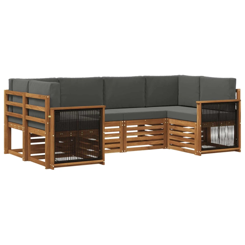 Set di divani da esterno 5 pz Naturale e Antracite 3384773