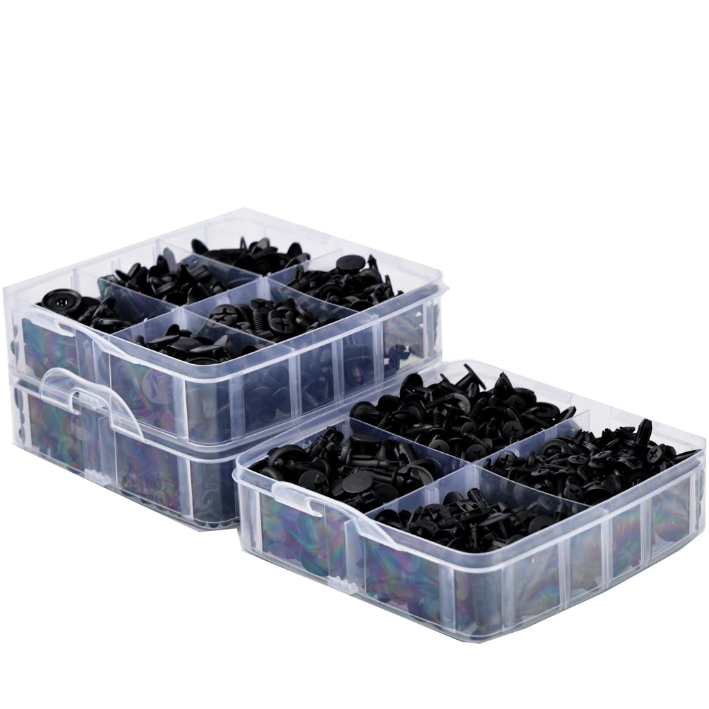 Set di Rivetti Auto Rosfix – 620 Pezzi in Scatola di Plastica | Nylon Resistente, 16 Misure