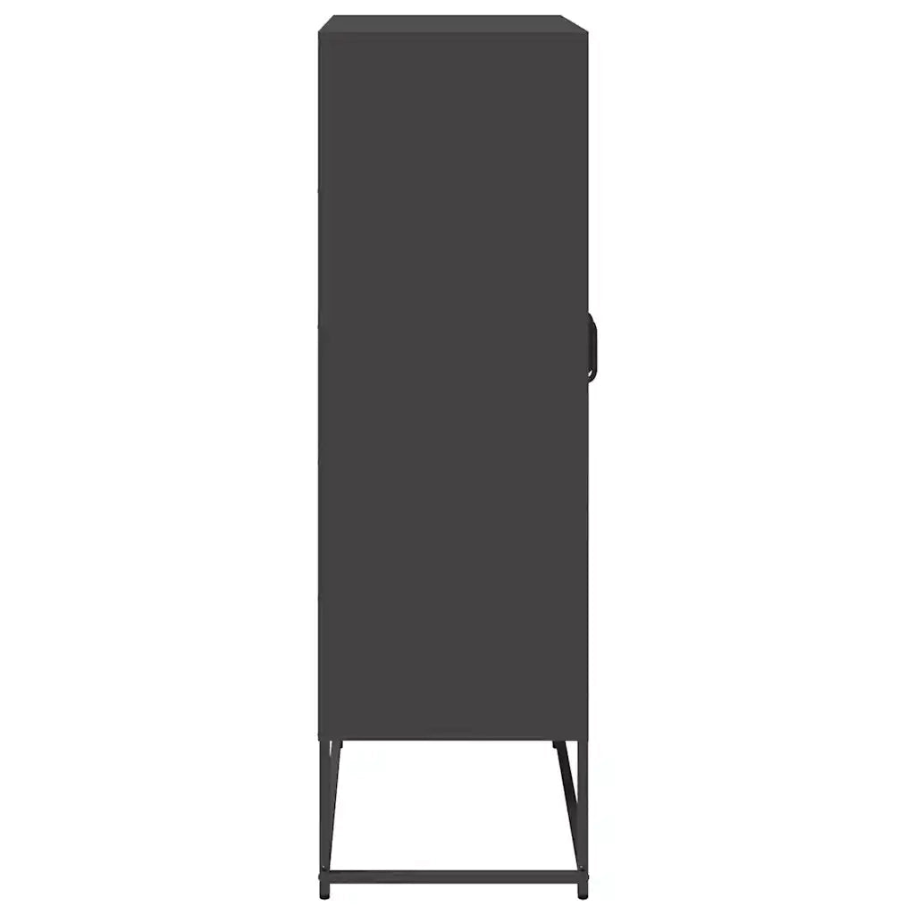 Credenza Nera 68x39x123 cm in Acciaio