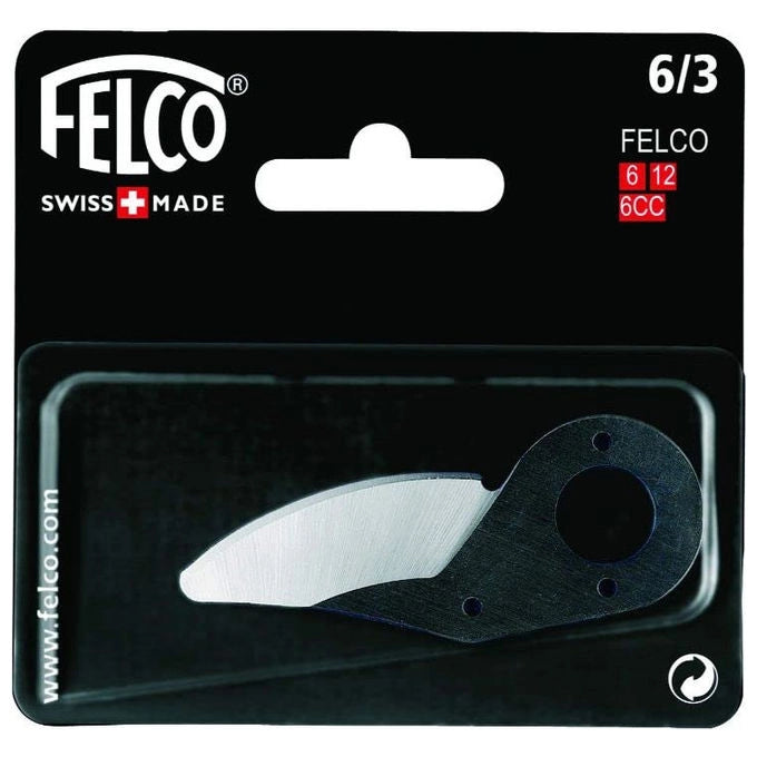 Felco 6-3 Lama di Ricambio per Forbici Modelli 6 12 e 6CC Acciaio Temprato Svizzero
