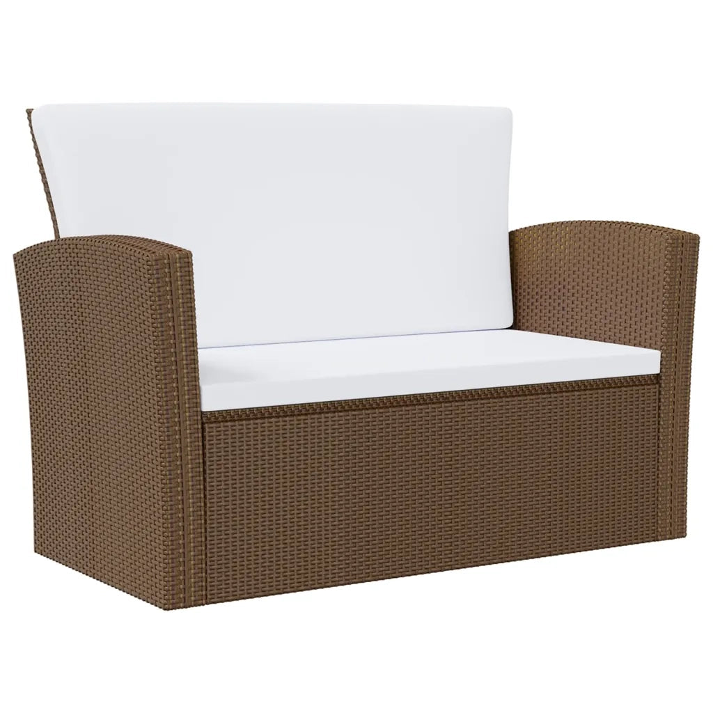 Set Divani da Giardino 16 pz con Cuscini in Polyrattan Marrone 3095944