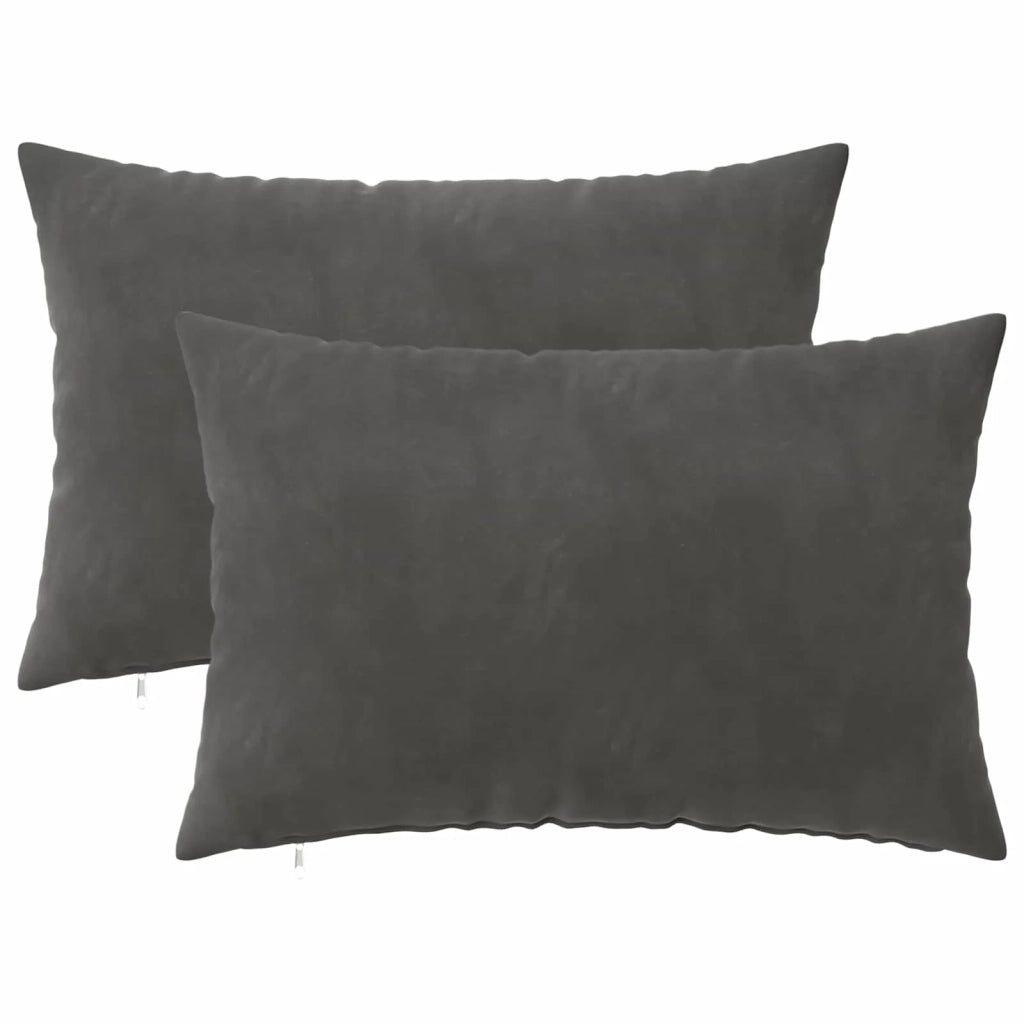 Federa 2 pcs HEERLEN Grigio Scuro 50 x 80 cm Velluto 911905