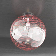 MOON PLAFONIERA D.40 CM. 1 LUCE VETRO ROSSO 1117-PL40-RO