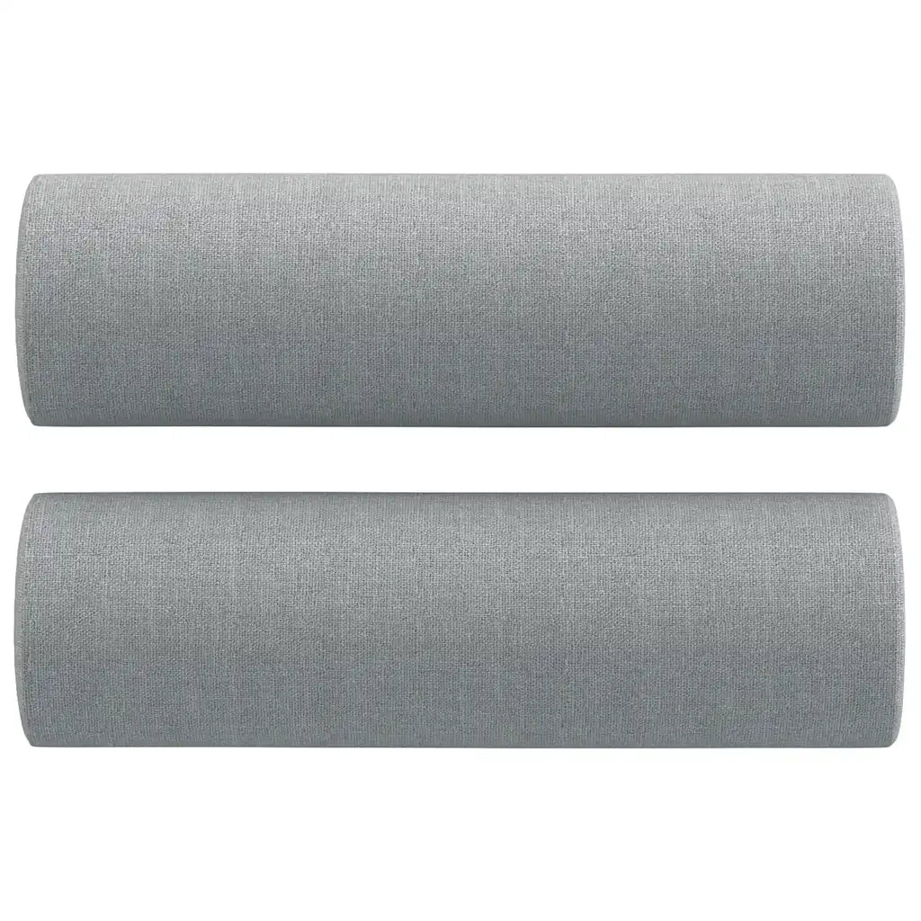 Set Divani 2 pz con Cuscini Grigio Chiaro in Tessuto