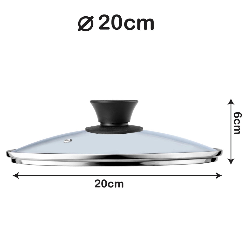 Coperchio in vetro KADAX da 20 cm, universale, resistente al calore, per pentole e padelle.