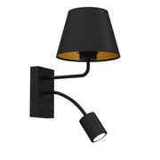 Applique Arden nera acciaio 2 luci E27+GU10 Luminex