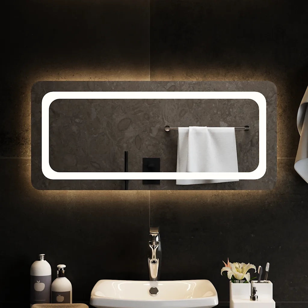 Specchio da Bagno con Luci LED 90x40 cm 151788