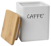 Barattolo quadrato in ceramica con tappo di legno Colore e Fantasia: CAFFE