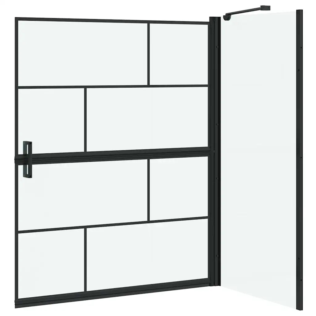 Schermo per Bagno e Doccia Nero e trasparente 100 x 68 x 128 cm CFW9309202
