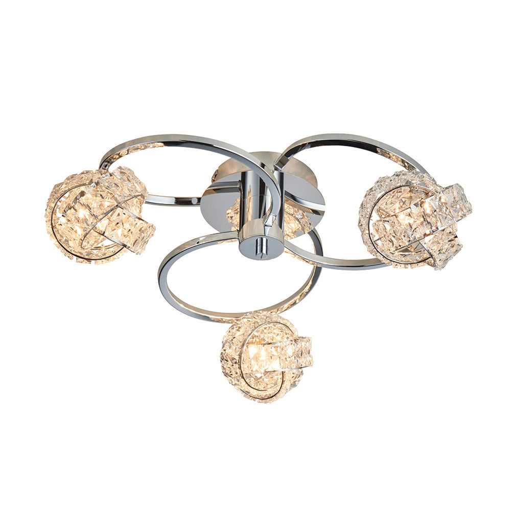 Plafoniera Talia Endon cromo cristallo 3xG9 dimmer