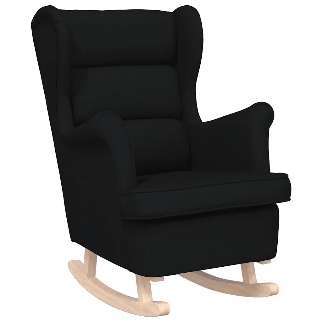Poltrona | Sedia a Dondolo Nera 74x90x102 cm in Tessuto