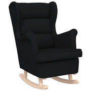 Poltrona | Sedia a Dondolo Nera 74x90x102 cm in Tessuto