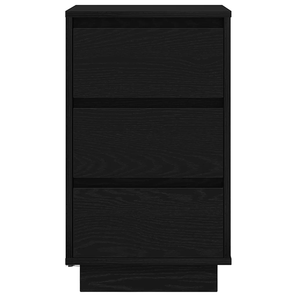 Comodino | Armadio da Notte | Mobiletto da notte con Luci LED Nero 38x34x65 cm