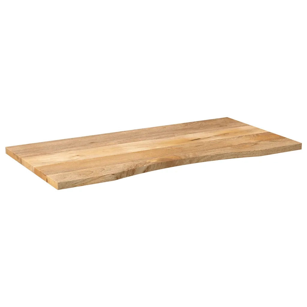 Piano Scrivania con Curva-Piano Tavolo-Top della scrivania 120x50x2,5cm Massello Grezzo di Mango