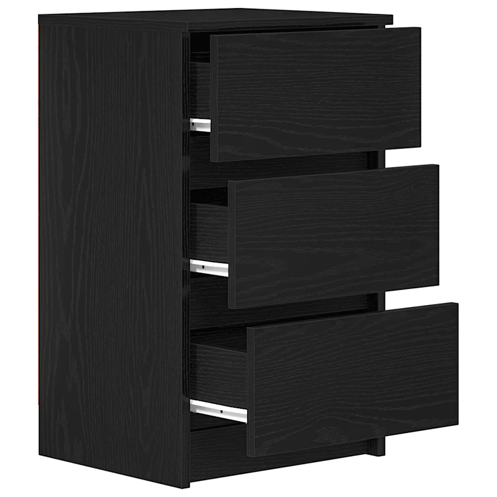 Comodini con 3 Cassetti 2 pz Nero 39x35x65 cm 861340