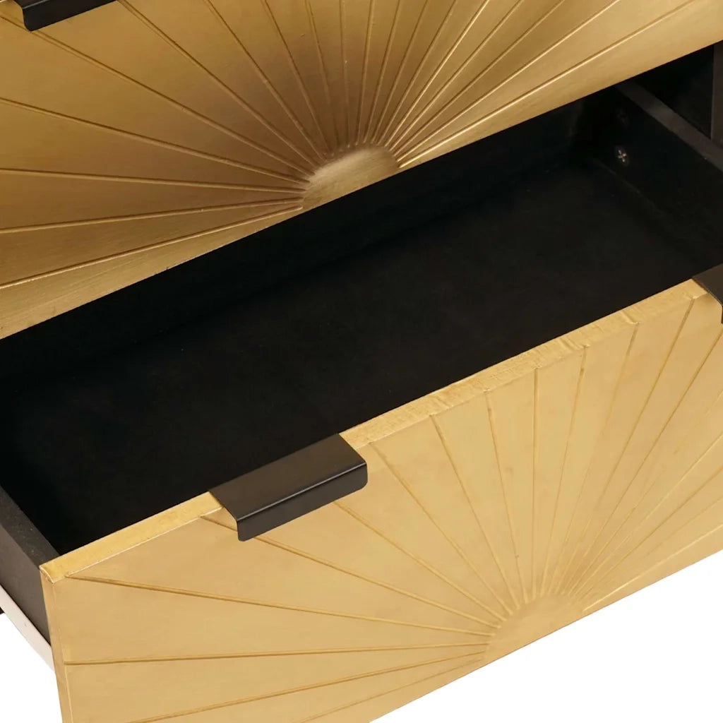 Credenza 3 pcs Nero e Oro 60 x 33 x 75 cm 3310023