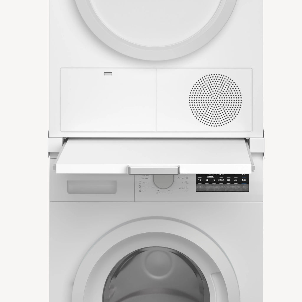 Kit di Sovrapposizione Buxton per Lavatrice e Asciugatrice con Ripiano - Bianco [en.casa]
