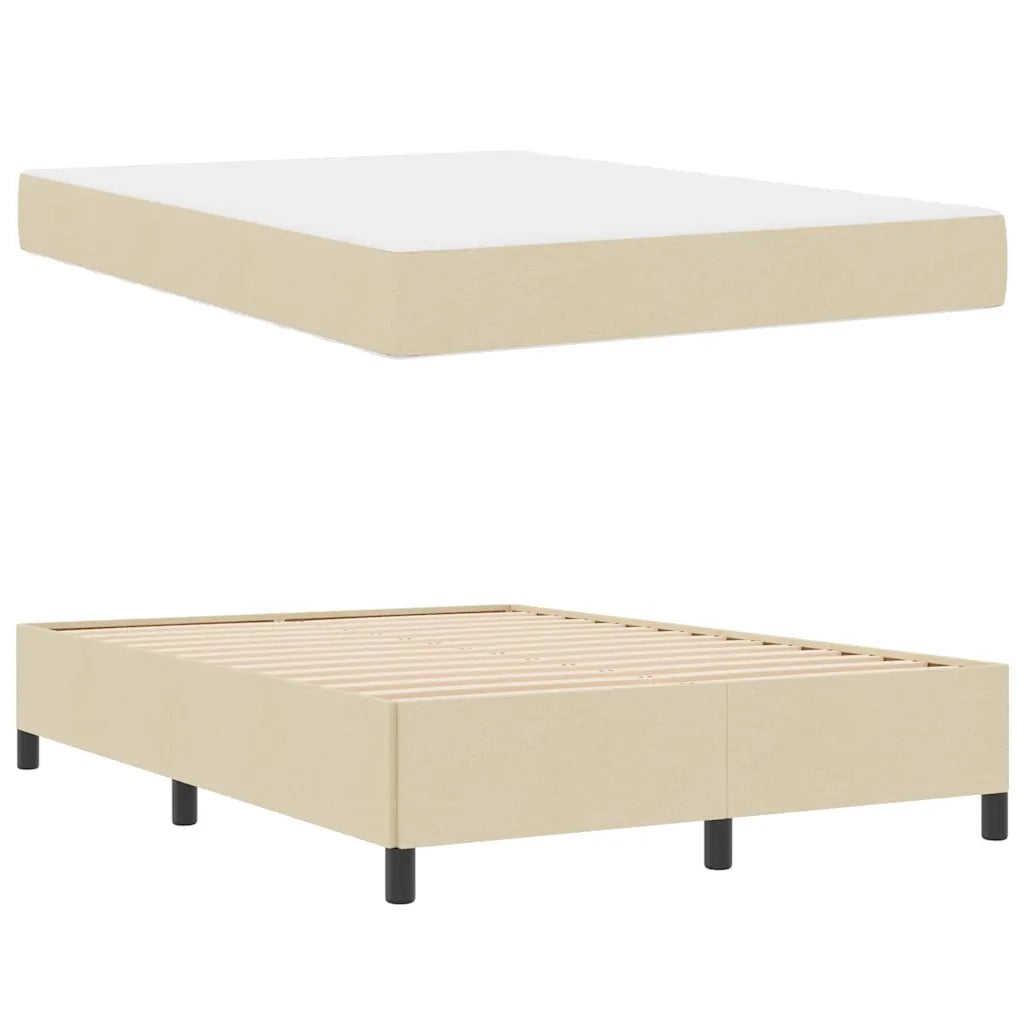 Letto a molle Crema 160 x 200 cm Tessuto