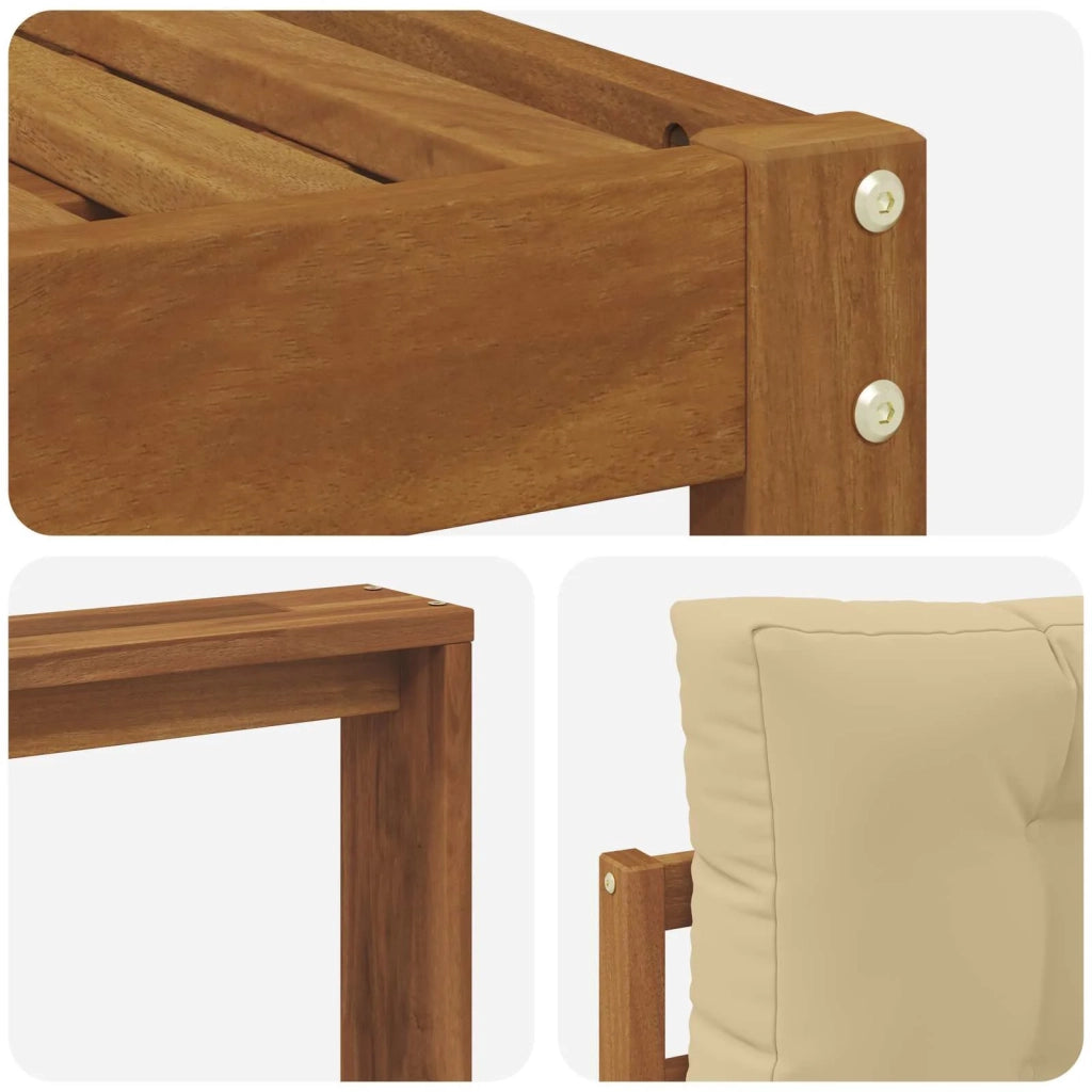 Set di divani da esterno con cuscino 6 pcs Naturale e Beige 3367971