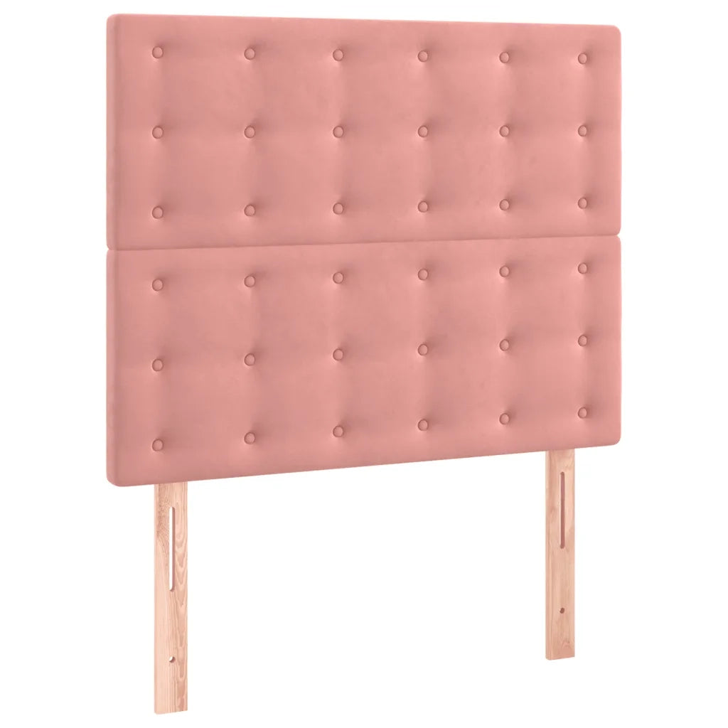 Letto a Molle con Materasso e LED-Struttura Letto con Materasso Rosa 90x190 cm in Velluto 890616