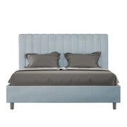 BS COM Letto una piazza e mezza contenitore imbottito 130x210 microfibra azzurro
