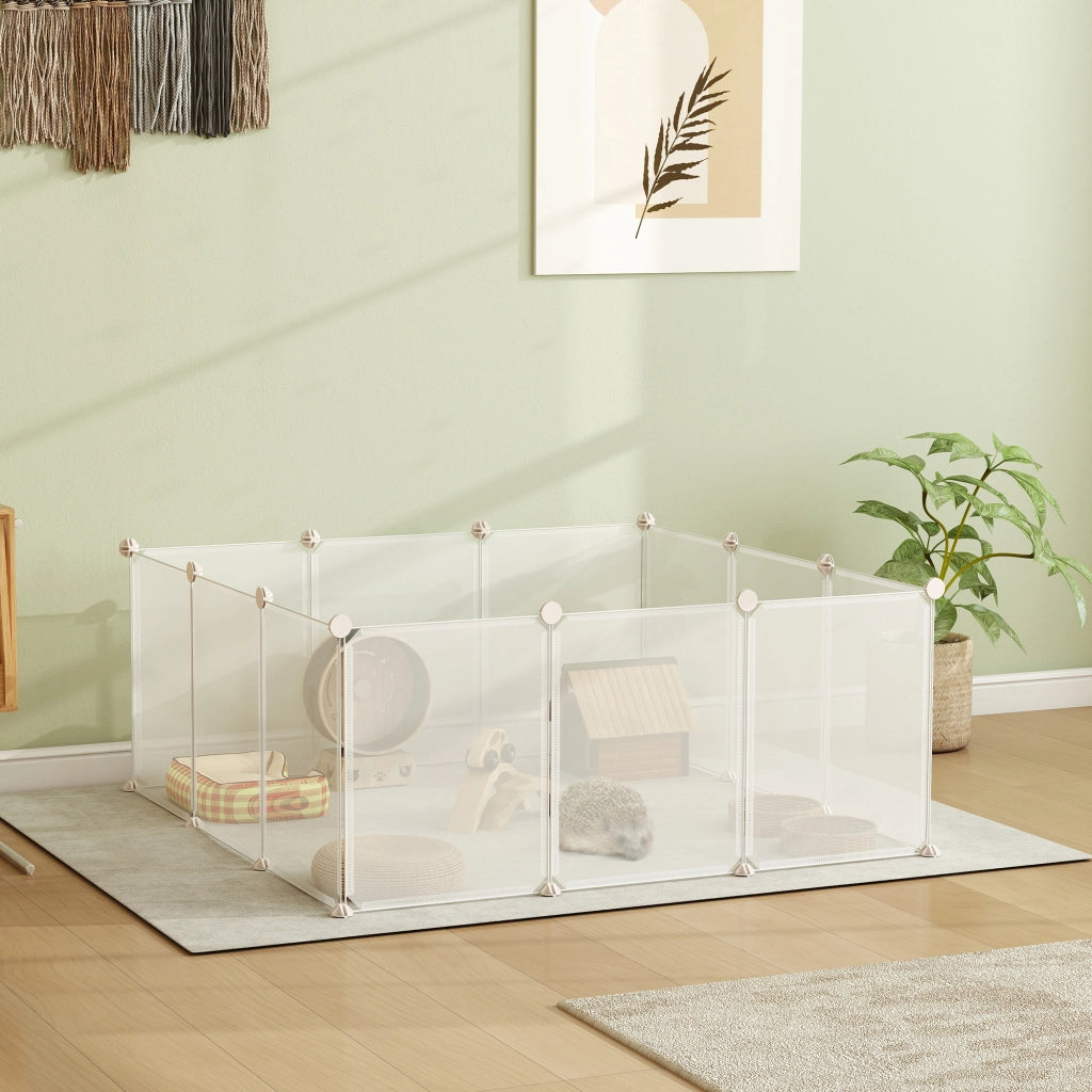 Recinto per Animali Domestici ¨C Xylo ¨C 12 Pannelli, 105x105x45 cm, Bianco