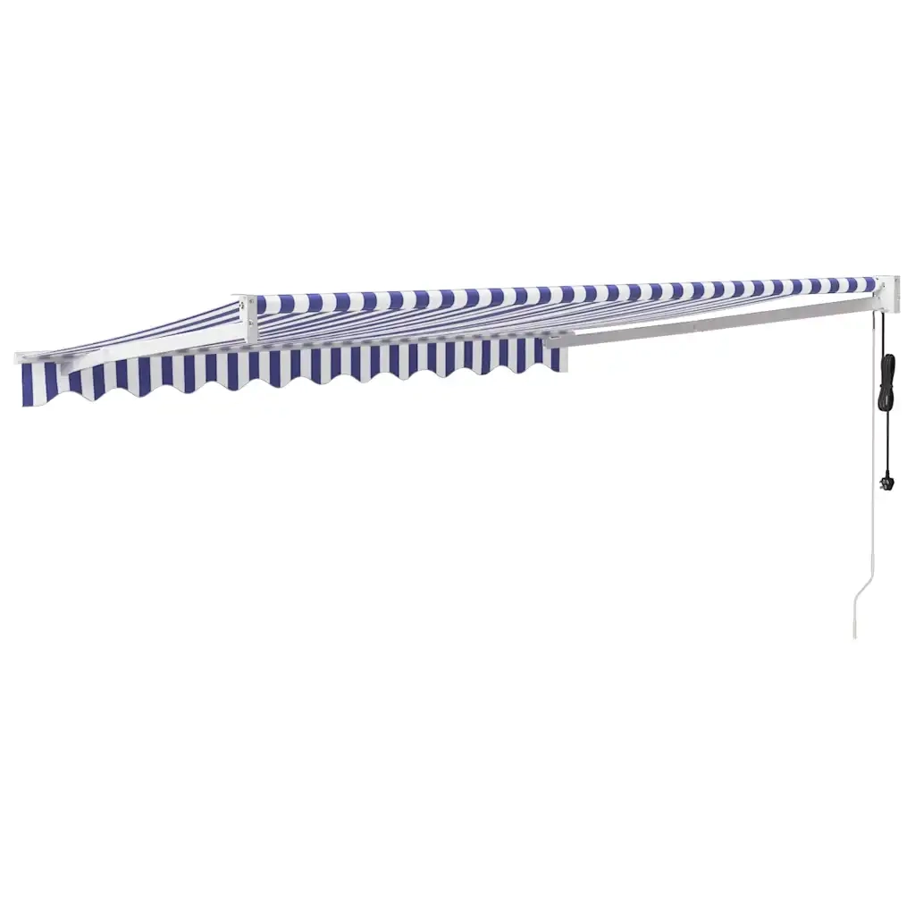 Tenda Sole Automatica Retrattile Blu e Bianca 3,5x2,5 m 3154472