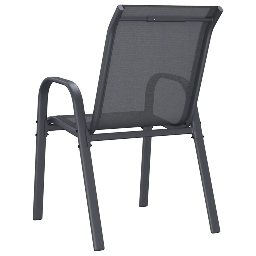 Sedie da Giardino Impilabili 6 pz in Tessuto Textilene Grigio 318784