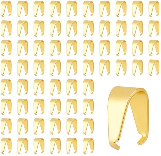 Battenti per gioielli 100 pezzi - Acciaio inossidabile - 18K dorato - Per creare gioielli - 7 mm di larghezza - Duraturo e lucido - Battenti per gioielli
