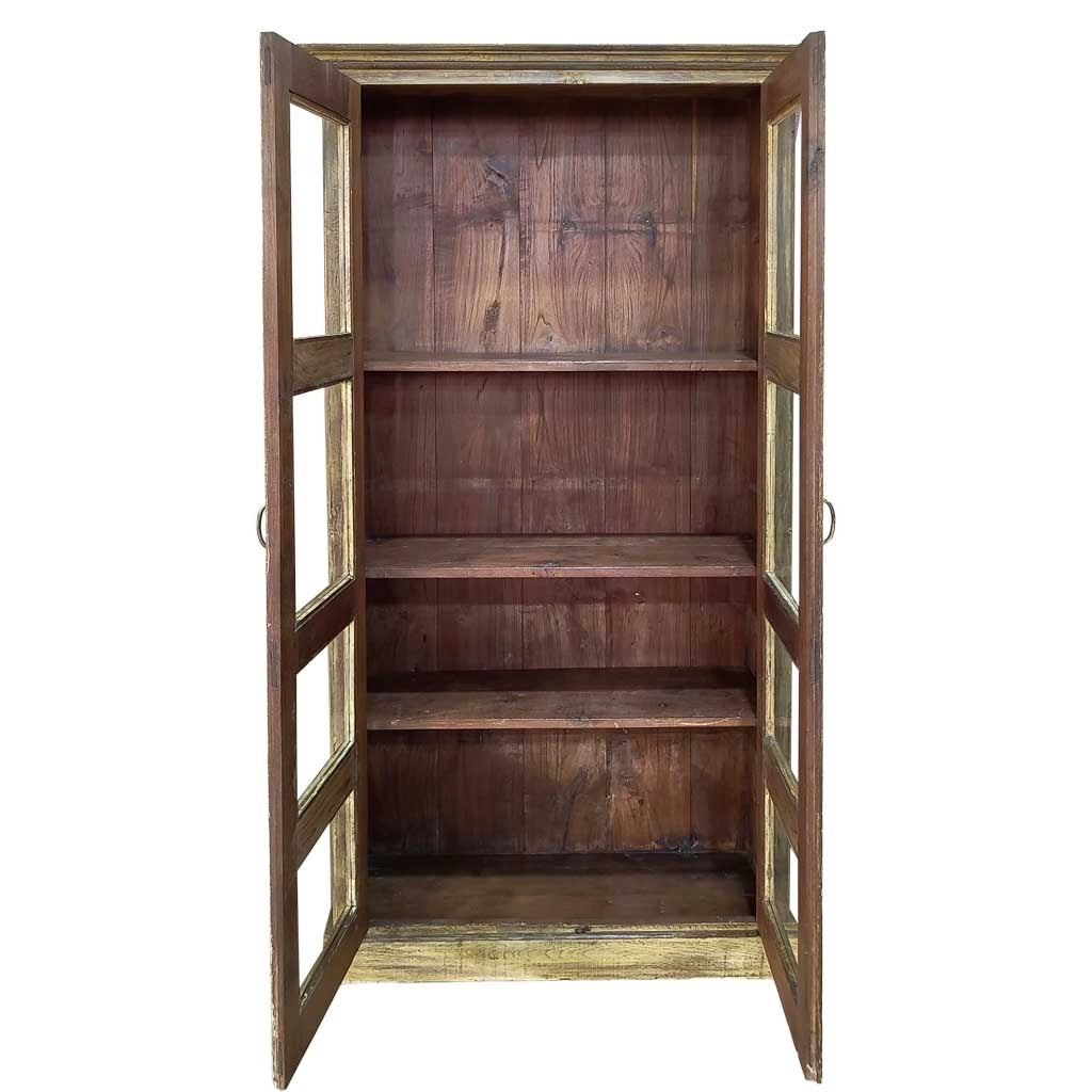 Vetrina artigianale in legno 100-110x40-45x170-180h cm