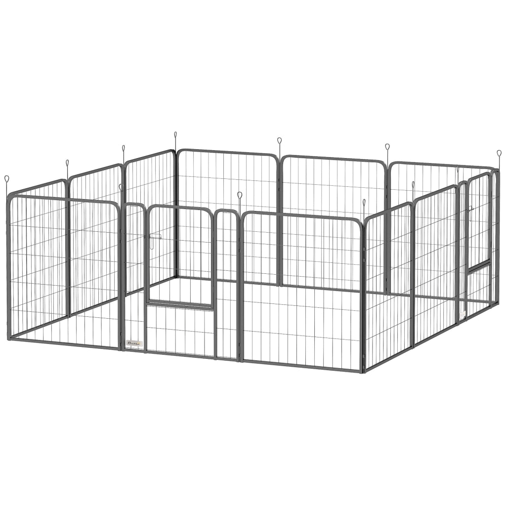 Recinto per Cani 12 Pannelli ¨C Minimal ¨C Nero 68x80