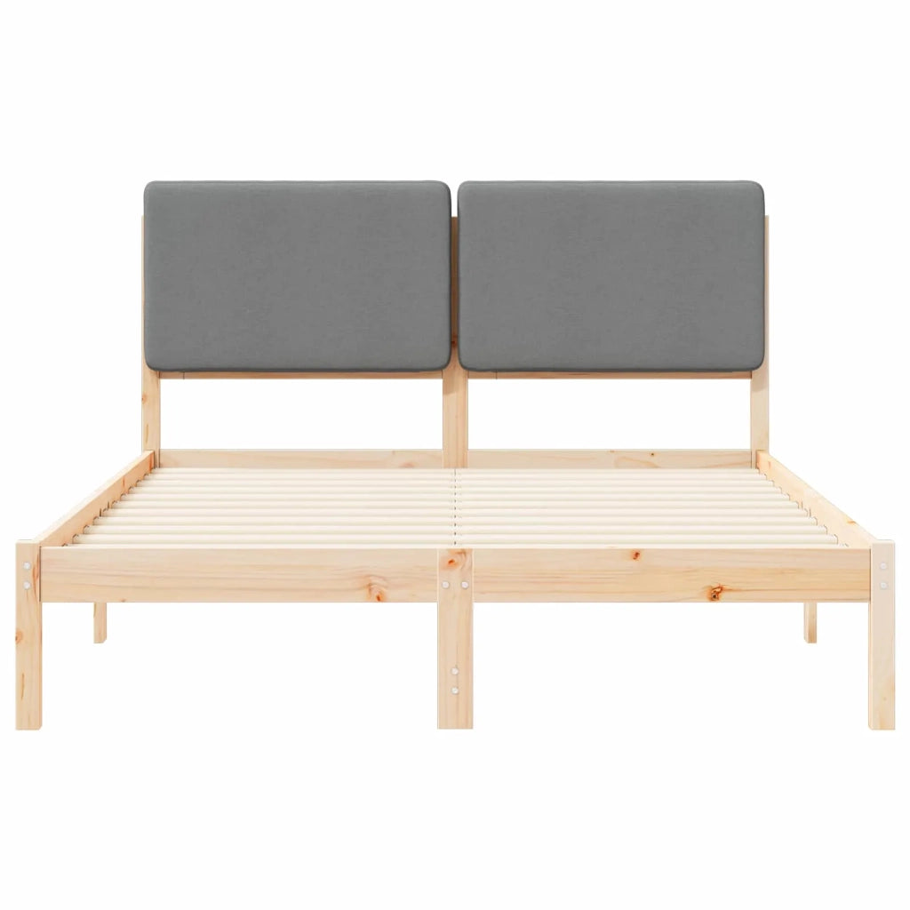 Letto con Testiera Rivestita Grigio chiaro 140 x 190 cm 877914