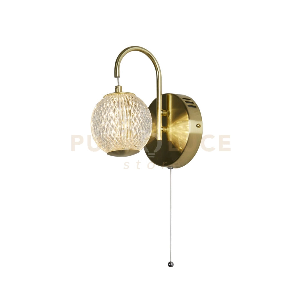 Applique Allure - Metallo ottone satinato e acrilico trasparente