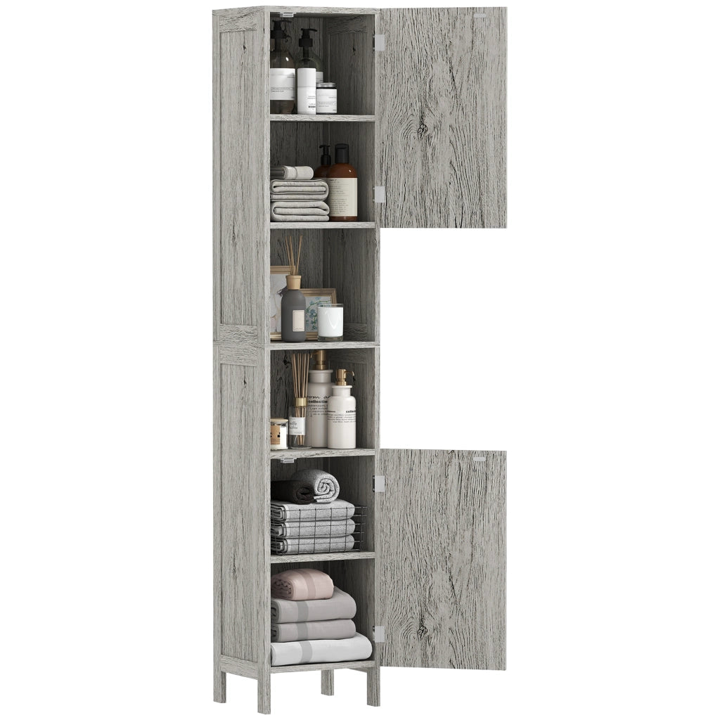 Colonna bagno in legno MDF con 2 armadietti e 2 ripiani aperti ¨C Xylo ¨C 30x32x172.5 cm