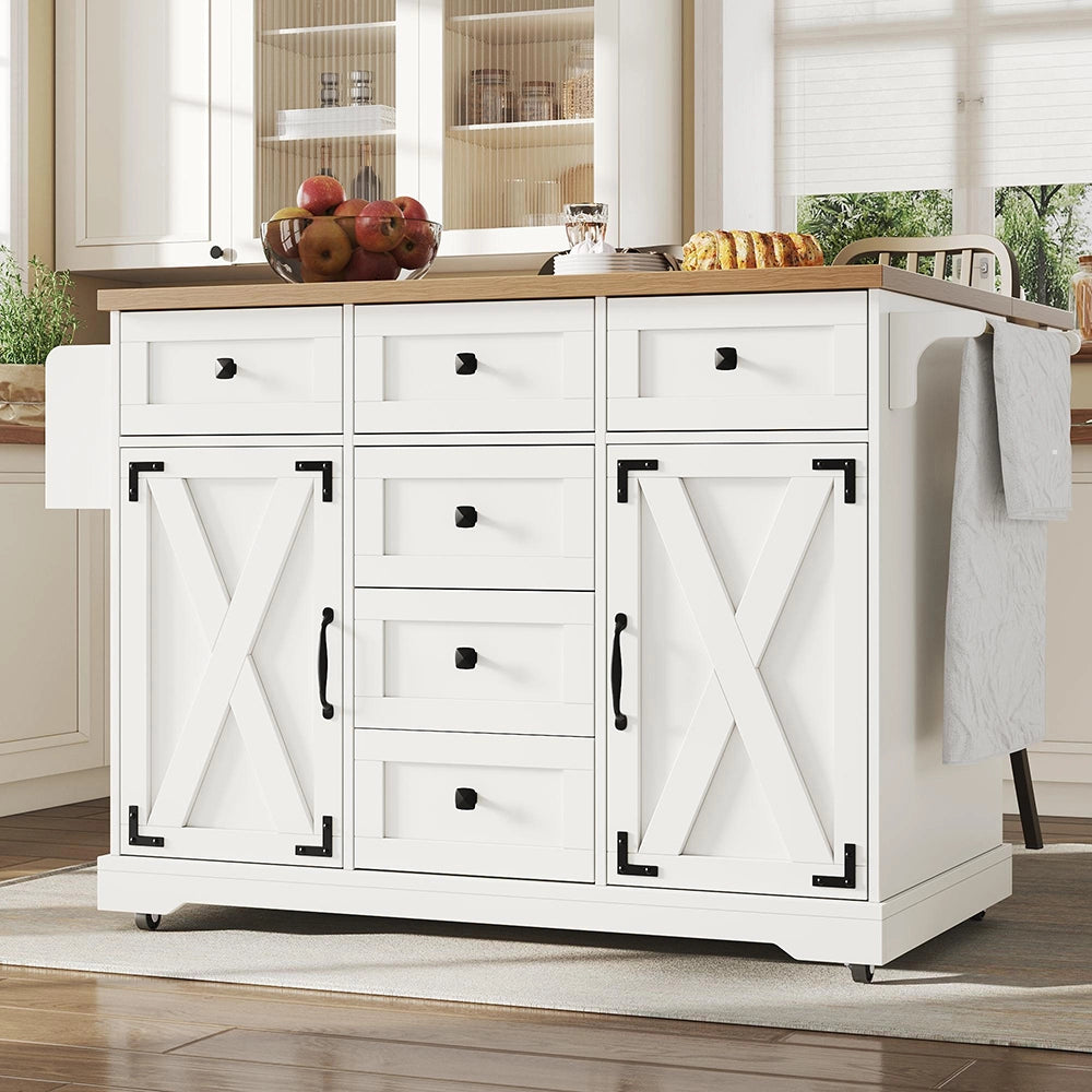 Isola cucina premium - Xylo - mobile con ruote bianco
