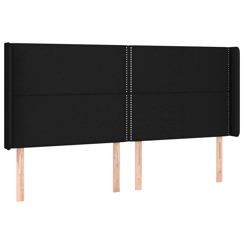 Letto a Molle Materasso e LED Nero 200x200cm in Tessuto