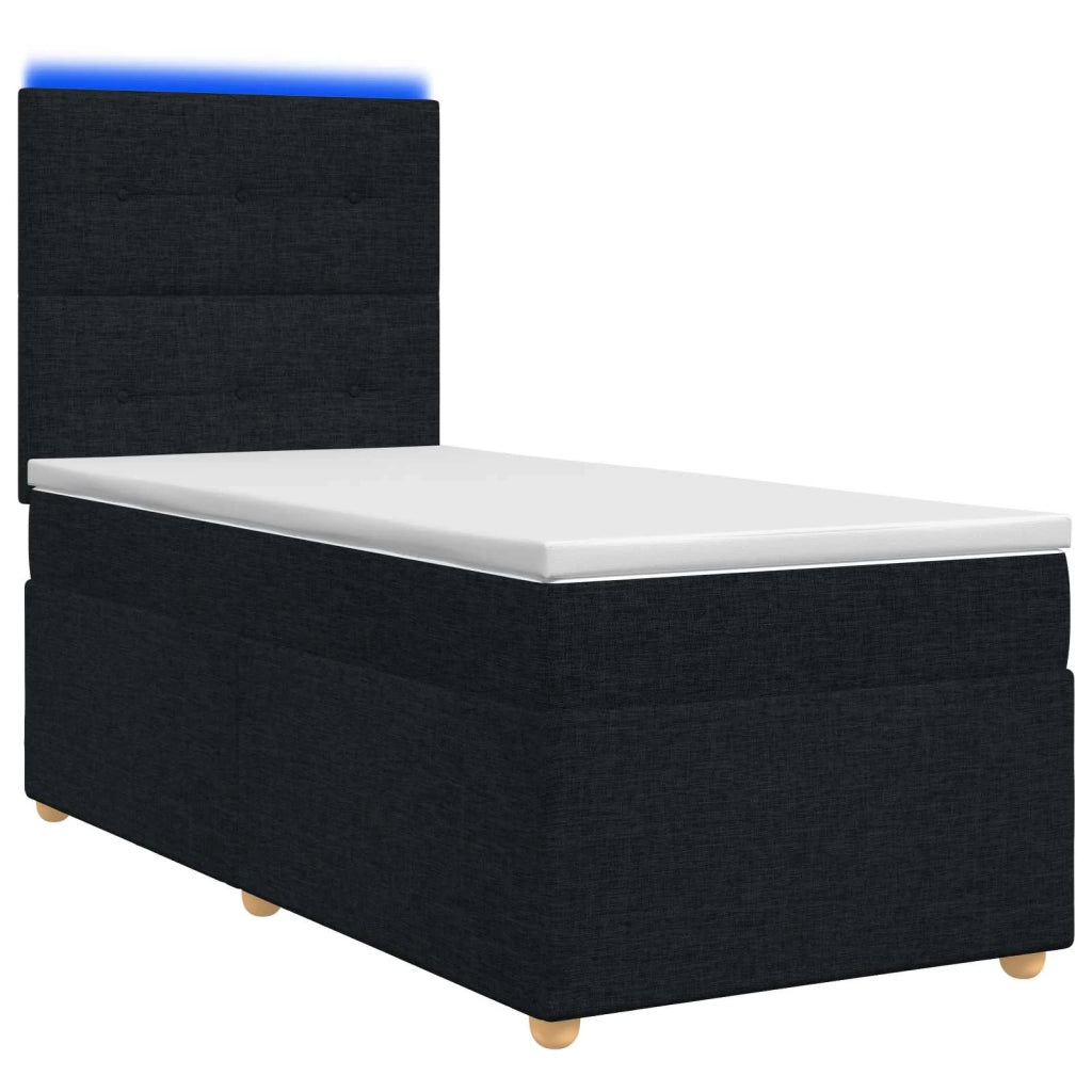 Letto box spring con materasso Nero 80 x 200 cm Tessuto 3455219