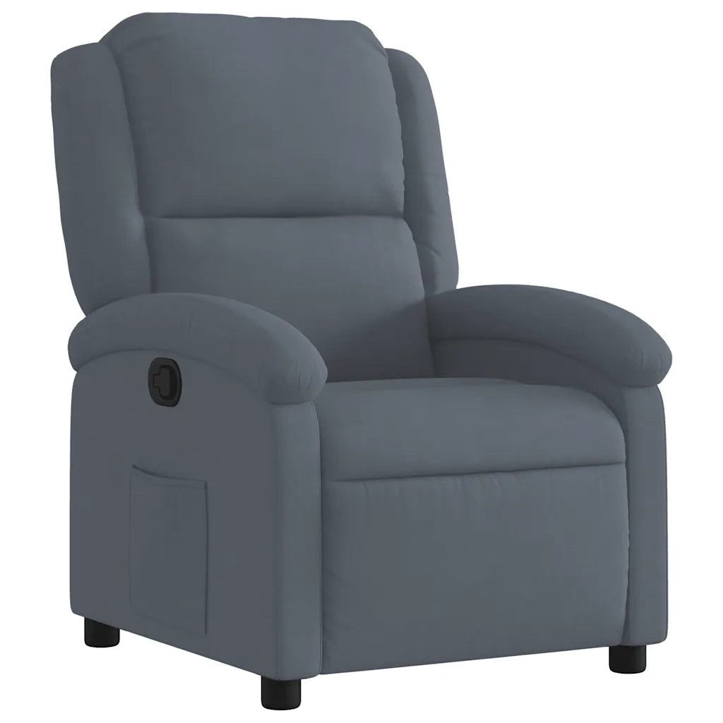 Poltrona reclinabile in velluto grigio scuro 3205492