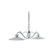 Lampadario Classico Ravenna Metallo E Ceramica Nero Sfumato Arg. 31Cm 2 Luci E27