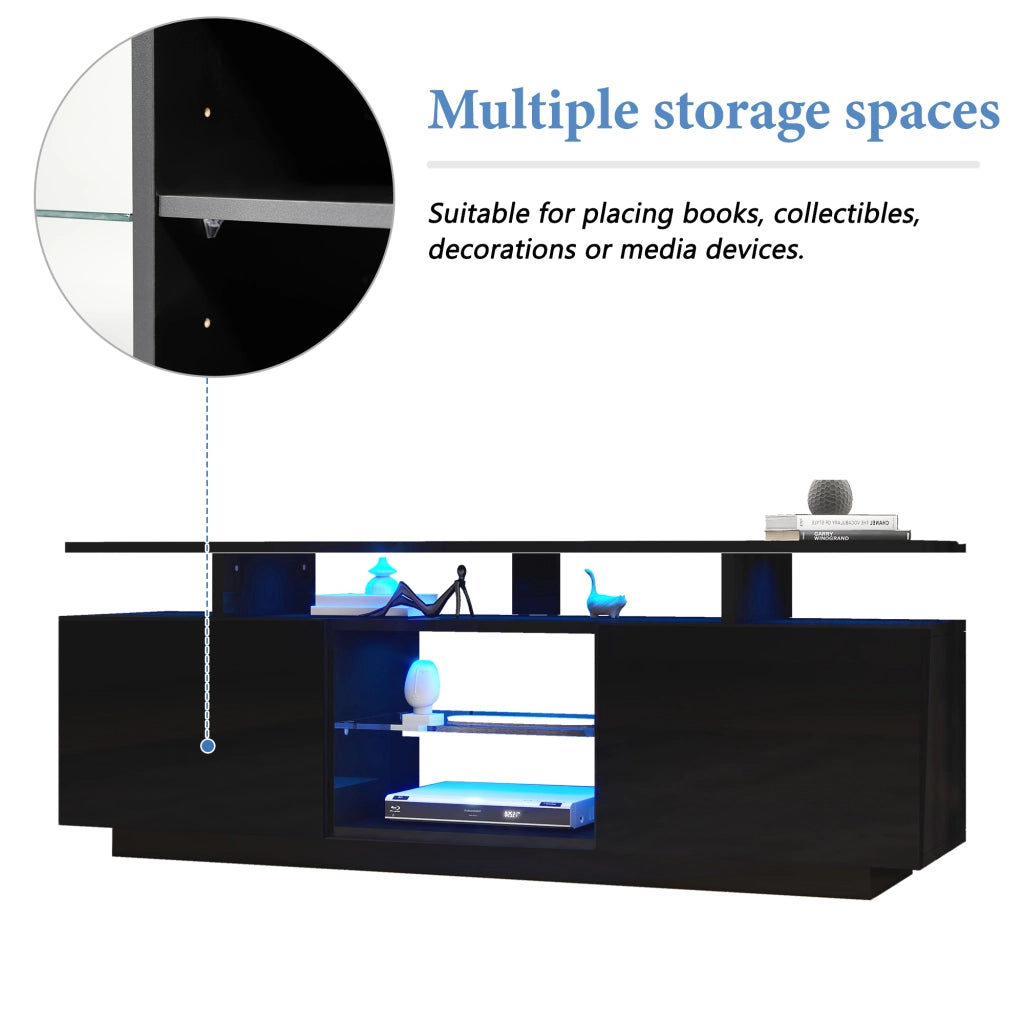 Cassettiera per TV nera in truciolato lunghezza 140 cm