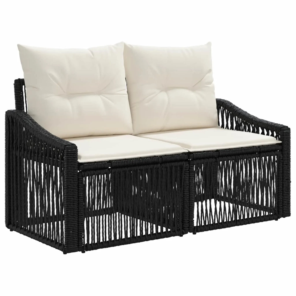 Set Divano da Giardino 9 pcs Nero polyrattan 3436069