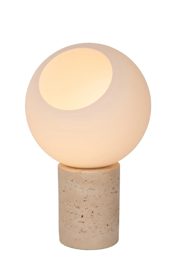 Lampada da tavolo Davin Lucide sfera vetro bianco E27
