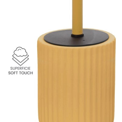 Scopino wc giallo in ceramica soft touch con setole nere Spring