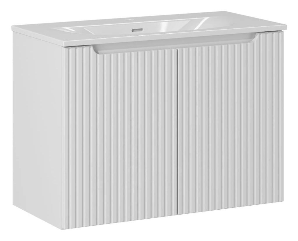 Set mobili bagno 80 cm con lavabo Nova White 80 x 1401 x 1401 cm