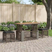 Set da Pranzo per Giardino 4 pz Grigio e Grigio Scuro 42026754