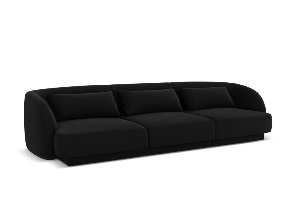 Cosmopolitan Design - Divano "Tulum" 3 posti in velluto nero 