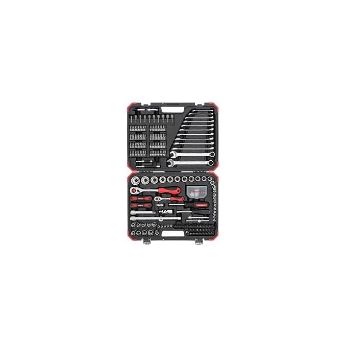 Gedore R46003232 Set di chiavi a bussola 232 pezzi 1-4'' 1-2'' in acciaio al cromo vanadio con valigia colore Rosso