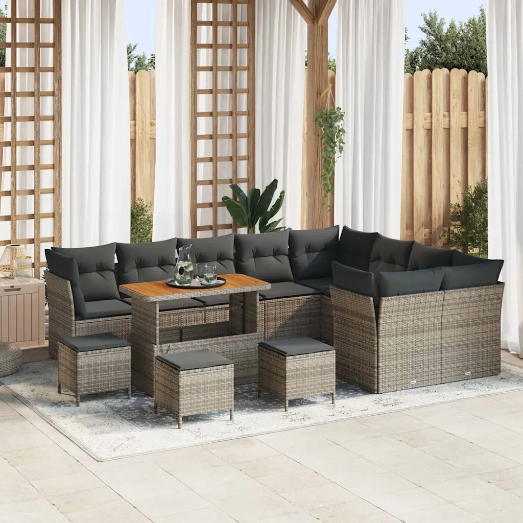 Set Divano da Giardino 13 pcs Grigio polyrattan 3361533